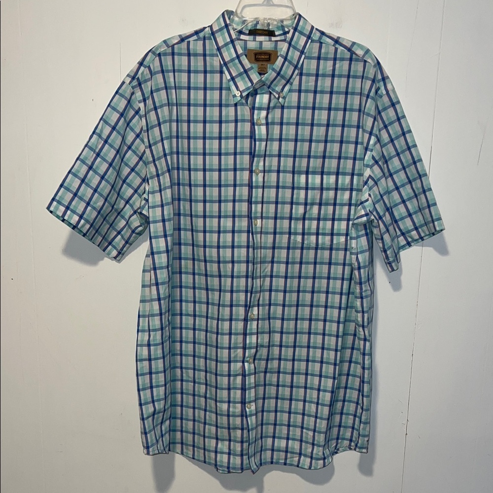 The Foundry Supply Co. Blue and Green Plaid Shirt I23